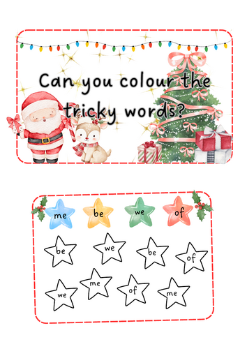 Christmas - Tricky word stars