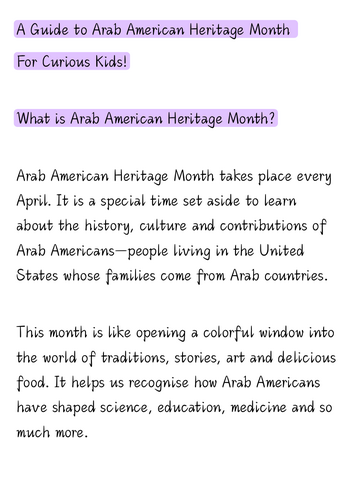 Exploring Arab American Heritage Month: A Fun and Informative Guide for ...