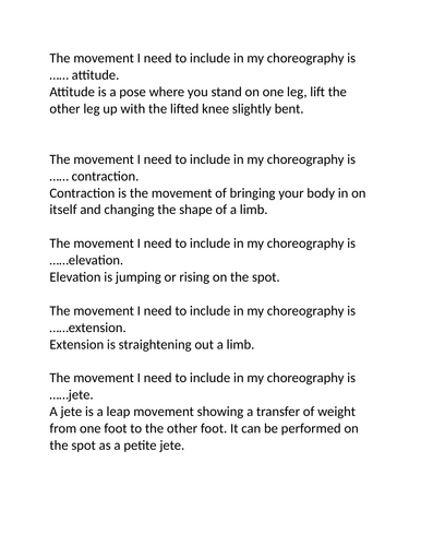 Contemporary Dance Choreography