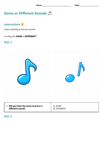 SEND Music Worksheets – Listening & Musical Response (Level 3 ...