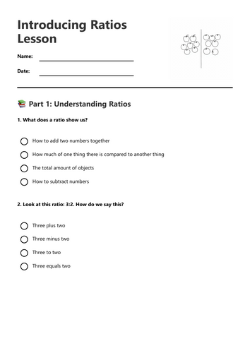 Year 6 - Introducing Ratios