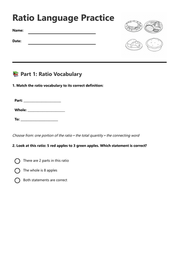 Ratio Language Practice