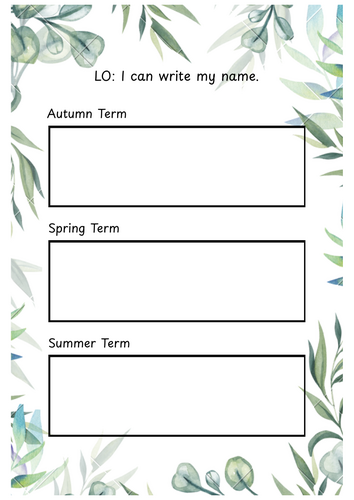Name writing template EYFS | Teaching Resources