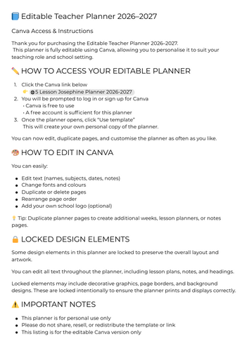 Editable Teacher Planner | Teaching Resources