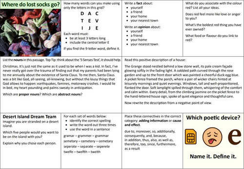 GCSE English Lesson Starter Activities | Teaching Resources