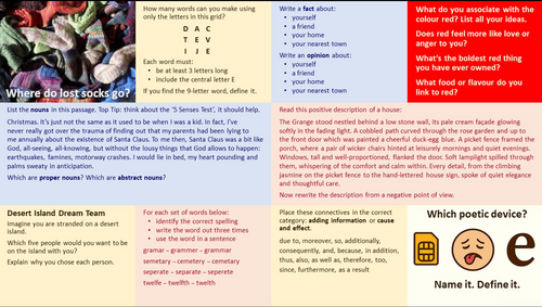 GCSE English Lesson Starter Activities | Teaching Resources