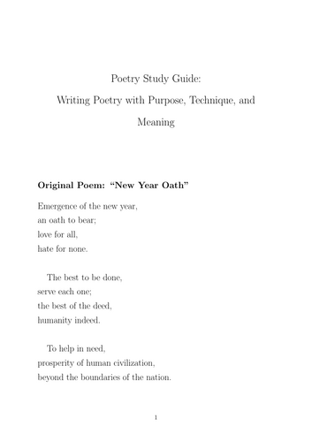 Writing Poetry with Purpose, Technique, and Meaning