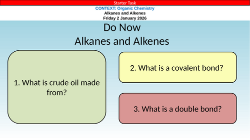 AQA GCSE Chemistry Crude Oil and Fuels