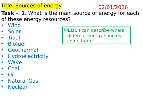 Energy resources and sources for IGCSE Physics 0625 CIE Unit 1 ...
