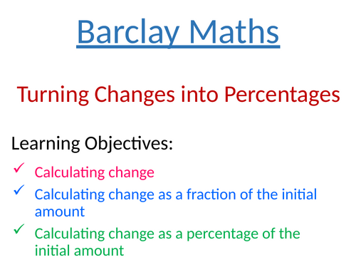 Turning Changes into Percentages