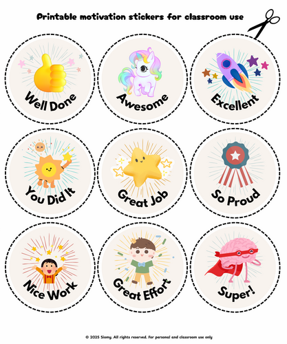 Student Motivation Stickers | Printable Classroom Rewards | Teaching ...