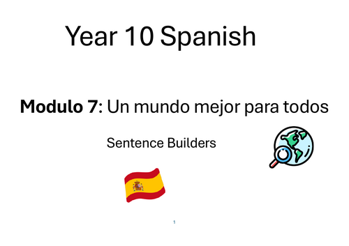 Spanish GCSE 2024 Edexcel Mod 7+8 Sentence Builder BOOKLET | Teaching ...