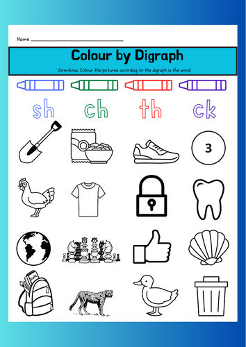 Phonics colouring Digraph