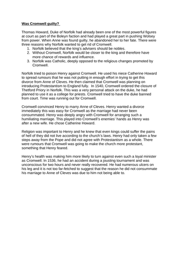 GCSE History Edexcel Henry VIII and his Ministers Unit 2 | Teaching ...
