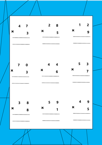 2 digit by 1 digit multiplication (Crossing)