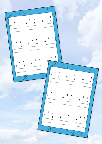2 digit by 1 digit multiplication (With crossing/regrouping)