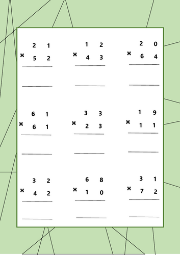 2 digit by 2 digit multiplication (Not crossing)