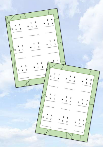 2 digit by 2 digit multiplication (Not crossing/regrouping)