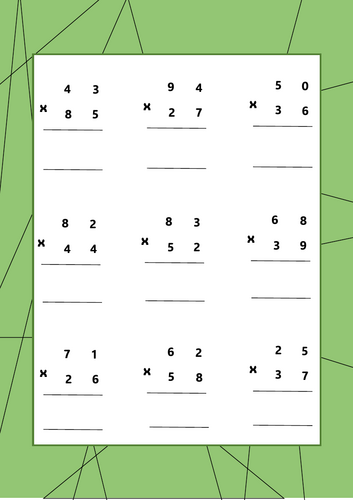 2 digit by 2 digit multiplication (Crossing)