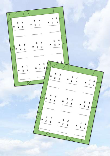 2 digit by 2 digit multiplication (With crossing/regrouping)