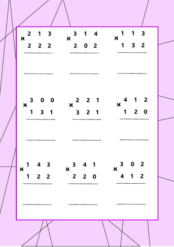 3 digit by 3 digit multiplication (Not crossing)