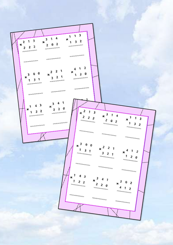 3 digit by 3 digit multiplication (Not crossing/regrouping)