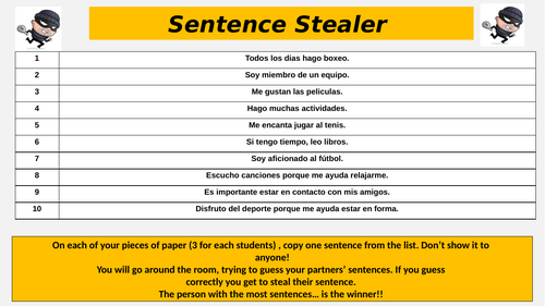 New GCSE - Disfrutamos al maximo Team games | Teaching Resources