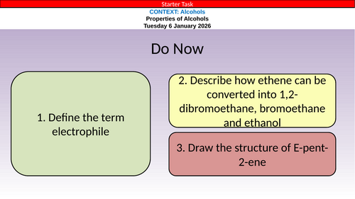OCR A Level Chemistry Chapter 14 - Alcohols