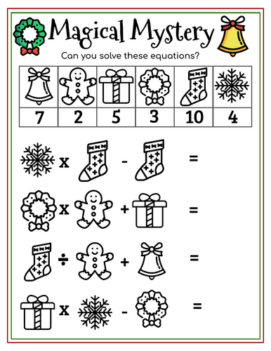 Christmas Algebra Worksheets | Holiday-Themed Algebra Practice for ...