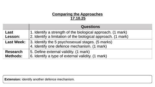 AQA A Level Psychology Approaches Lessons & Workbook - NEW SPEC (7182 ...