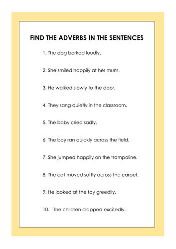 Finding adverbs in sentences - Ending in ly