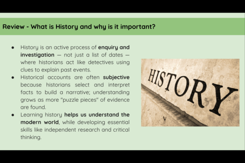 L1 - What is History? | Teaching Resources