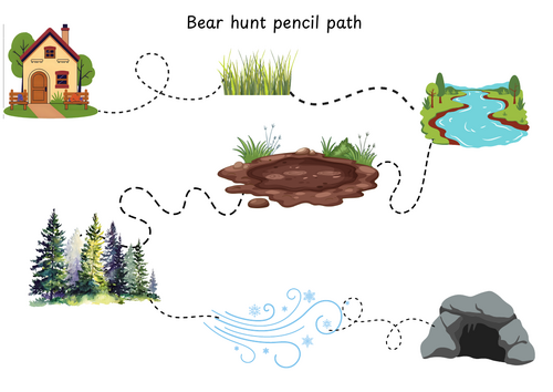 Bear hunt pencil path