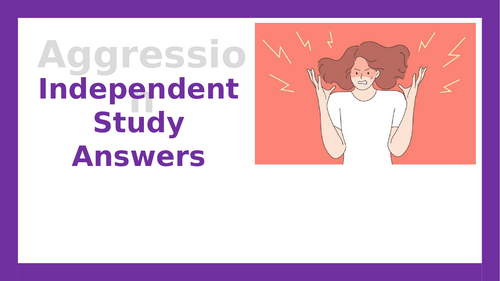 AQA A-level Psychology: Aggression Workbook/Booklet