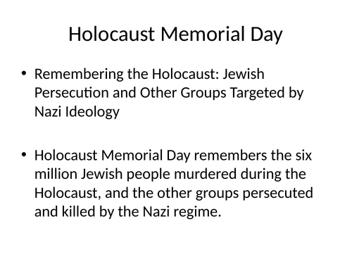 Holocaust Memorial Day PowerPoint: Jewish Persecution and Other Groups ...