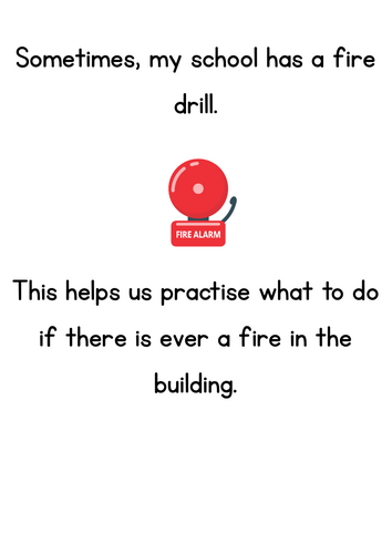 Fire Drill Fire Alarm Social Story ASN SEN Learners | Teaching Resources