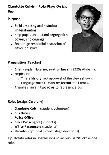 Claudette Colvin - Role-Play On the Bus