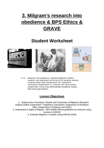 3. Milgram's research into Obedience