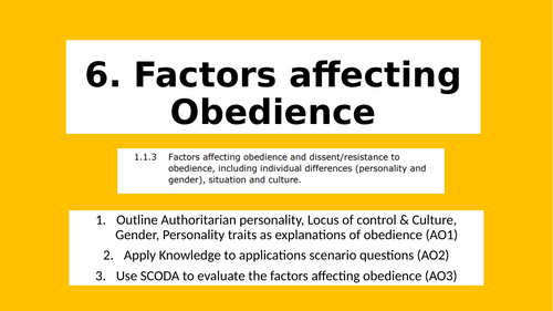 6. Factors affecting obedience