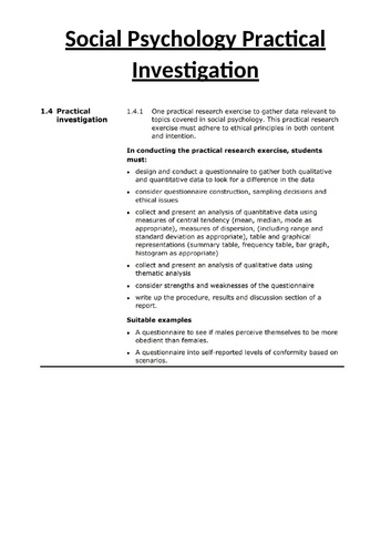15. Social Practical investigation