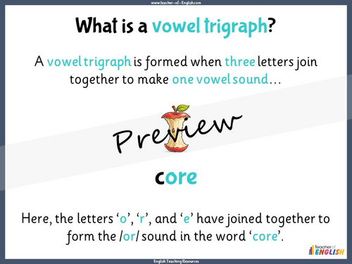 Vowel Digraphs and Trigraph Making the 'or' Sound - Year 1 Spelling ...