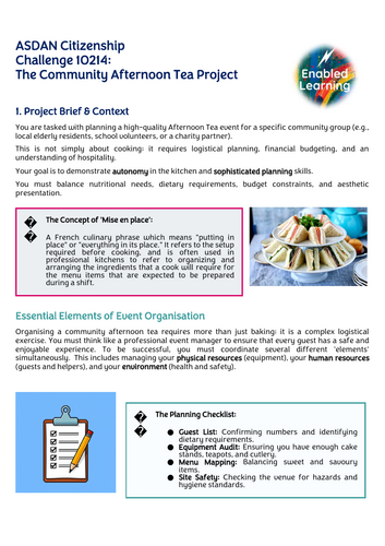 ASDAN Life Skills - Citizenship - Afternoon Tea Challenge - 10124