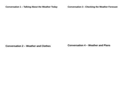 Pre-Entry Adult ESOL Weather Worksheets – Vocabulary, Listening ...