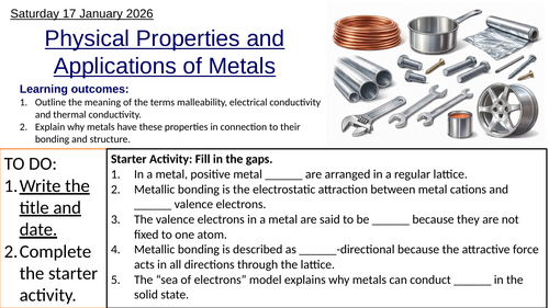 S2.3 Physical Properties and Applications of Metals, SL (IBDP Chemistry)