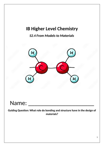 IB Chemistry (2025) S2.4 From Models to Materials
