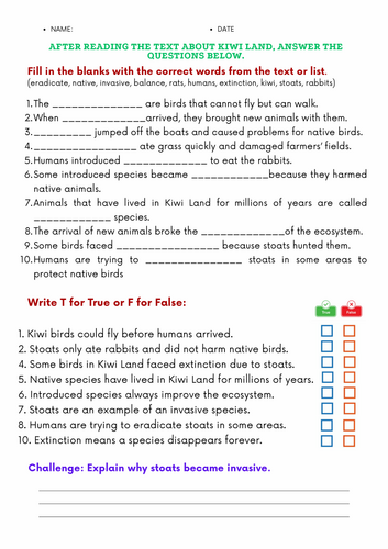 Intruders in an Ecosystem /Invasive species – KS3 (Topic 4.3 ...