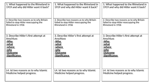AQA Conflict and Tension 1919-1939 - Part 3- Lessons & Worksheets ...