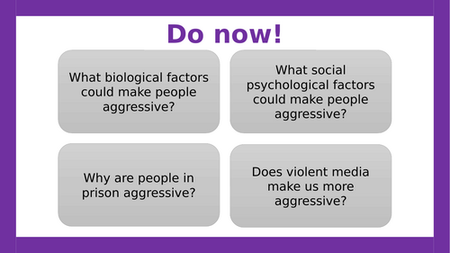 AQA A-level Psychology: Neural and Hormonal Mechanisms (Lesson 1 of Aggression)