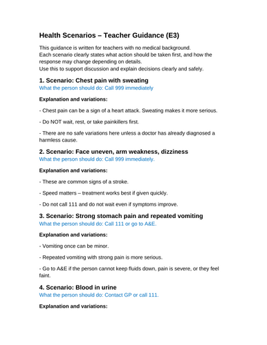 ESOL E3 Health, Body Parts and Appointments Resource Pack (with Answers ...