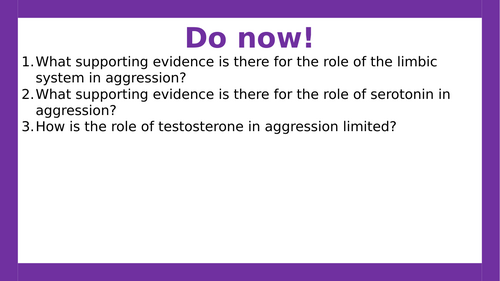 AQA A-level Psychology: Genetic Explanation (Lesson 3 of Aggression)